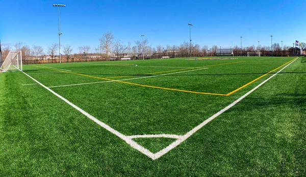 Football Field Synthetic Grass — Stock Photo, Image