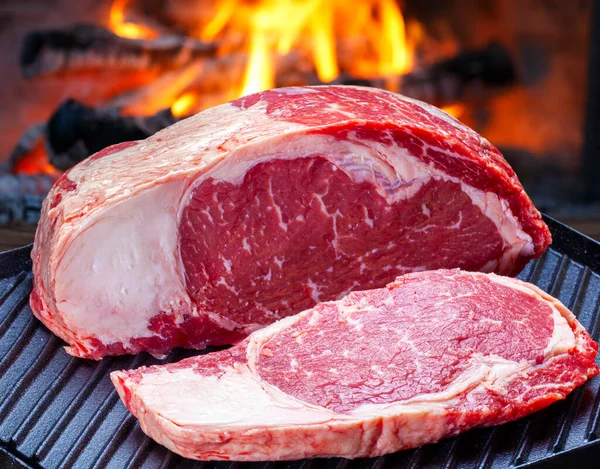 Ribeye Steak Raw Sirloin Steak — Stock Photo, Image