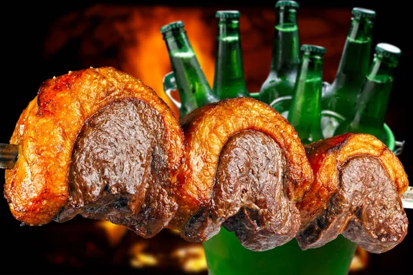 Barbecue Picanha Steak Beer — Stock Photo, Image