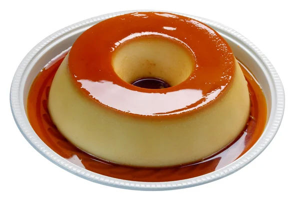 Karamell Vaniljsås Pudding Mat — Stockfoto