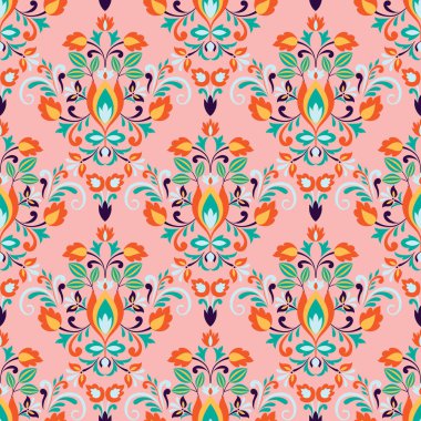 Moda, kapak, baskı ve tekstil için zarif klasik çiçek desenli tasarım vs..