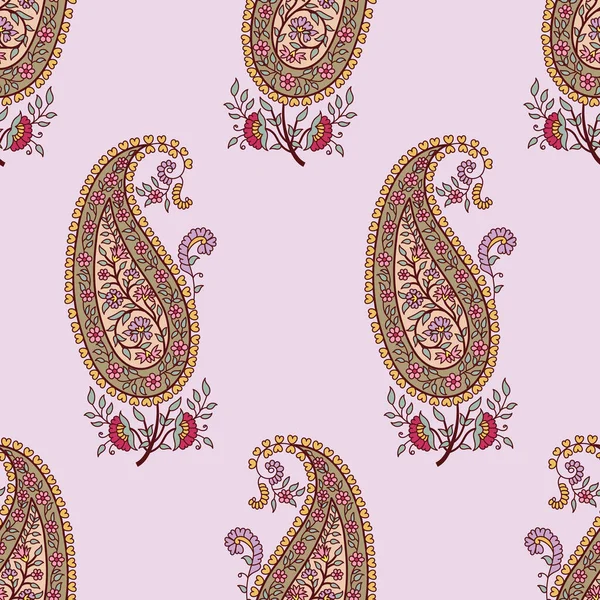 Nahtloses Muster Mit Paisley Ornament Ornate Florale Dekoration Vektorillustration Für — Stockvektor