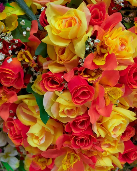 Kolorowe róże fałszywe zbliżenie — Zdjęcie stockowe