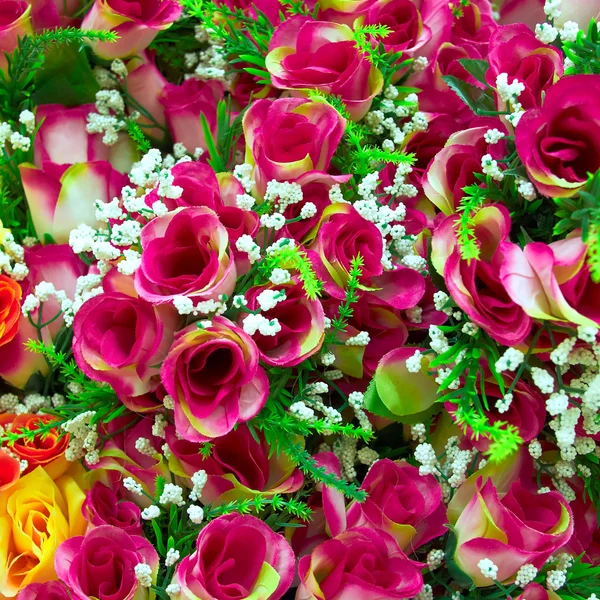 Rosas falsas, fondo floral — Foto de Stock