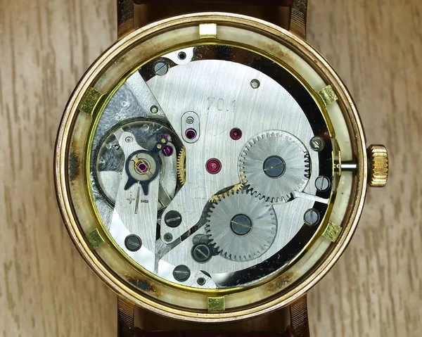 時計のメカニズムのクローズ アップ — ストック写真