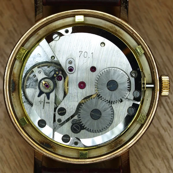 Watch mechanism closeup — Stock Photo, Image