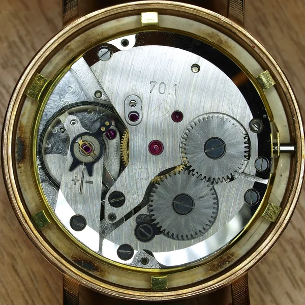 Watch mechanism closeup — Stock Photo, Image