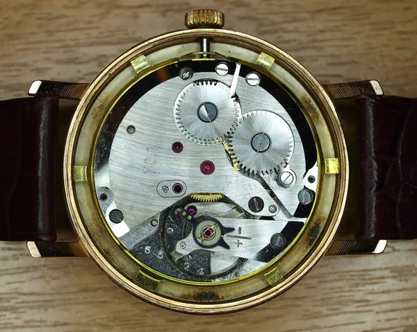 Watch mechanism closeup — Stock Photo, Image
