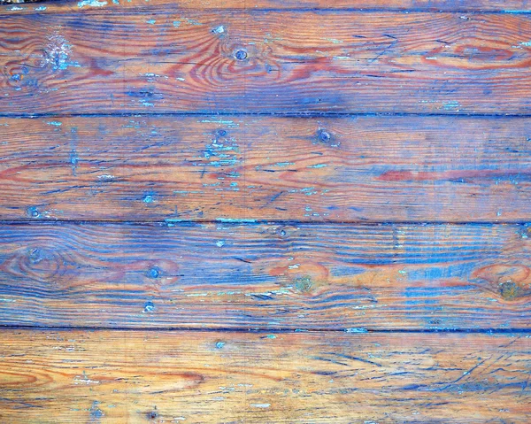 Weathered azul pintado fundo de madeira — Fotografia de Stock