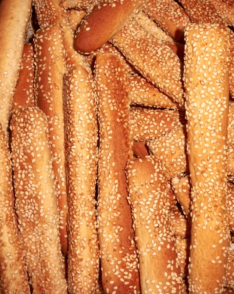 Sesame bread sticks closeup