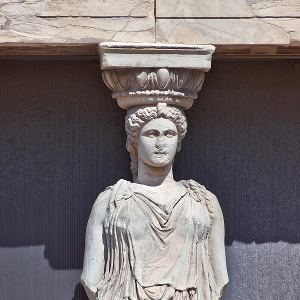 Detalle estatua cariátida, Acrópolis de Atenas —  Fotos de Stock