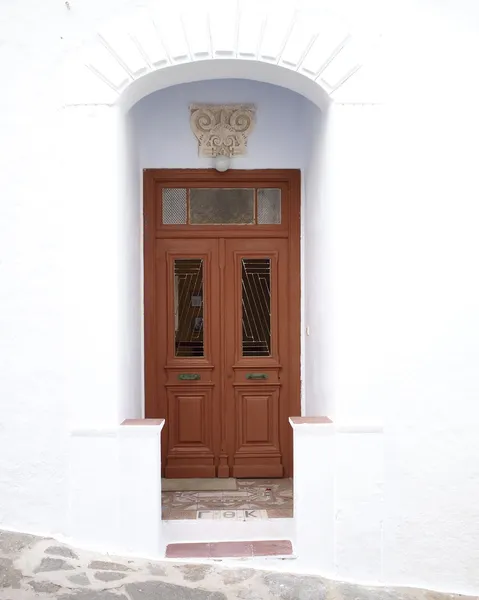 Wejście domu w greckiej wyspie — Zdjęcie stockowe