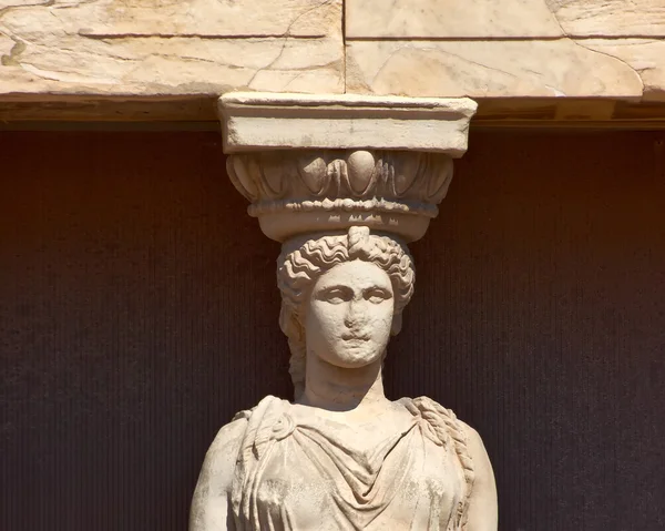 Caryatid detailu, Akropolis, Atény Řecko — Stock fotografie