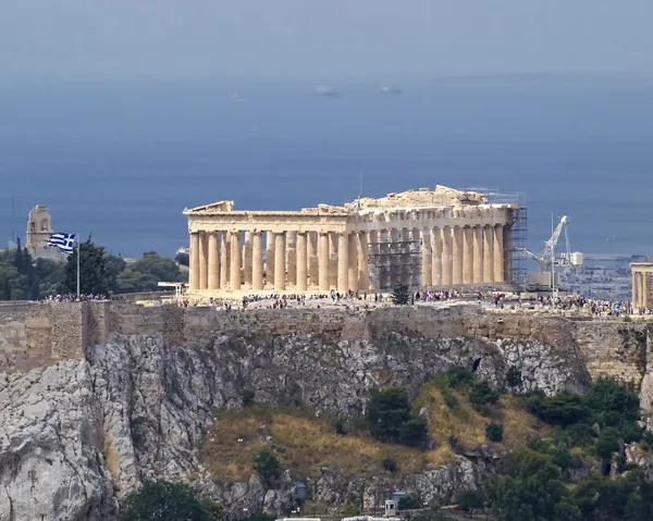 Északi kilátás nyílik a Parthenon, a Akropolisz Athén — Stock Fotó