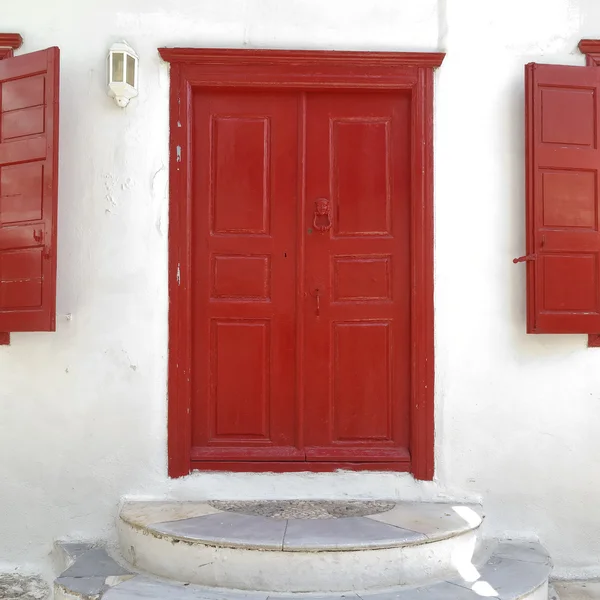 Evin girişinde, mykonos island, Yunanistan — Stok fotoğraf