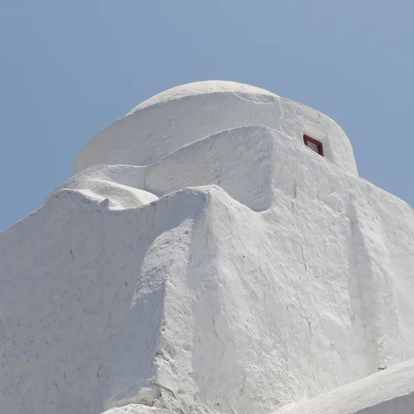 Kopuli kostela, ostrov mykonos, Řecko — Stock fotografie