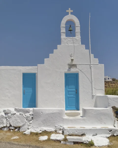 Pittoreska kyrka, mykonos island, Grekland — Stockfoto