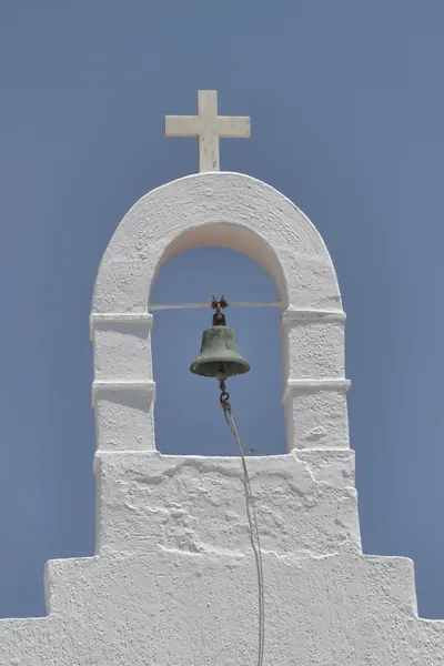 Wieża kościoła, wyspa Mykonos — Zdjęcie stockowe