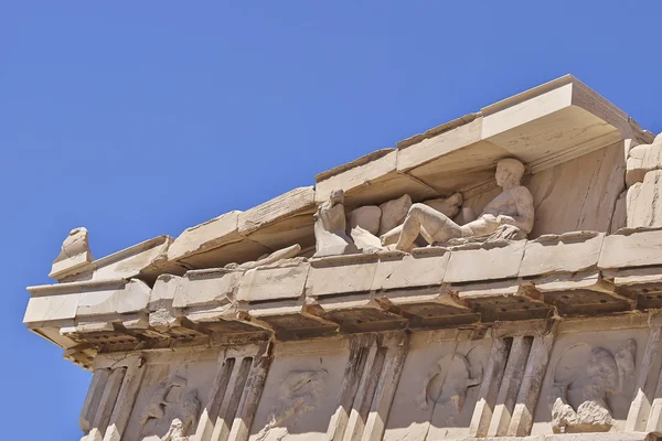 Partenone, dettaglio tempio greco antico — Foto Stock