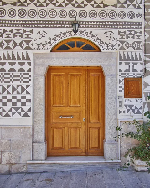 Entrada de casa de estilo étnico, Grecia —  Fotos de Stock