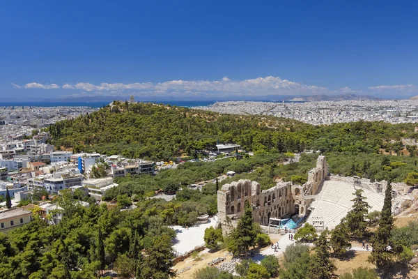 Athener Stadtbild, Blick von der Akropolis nach Süden — Stockfoto