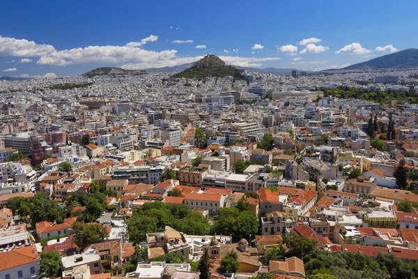 Aten stadsbilden, norra utsikten från Akropolis — Stockfoto
