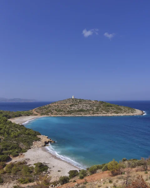 Stranden och halvön, chios island Grekland — Stockfoto