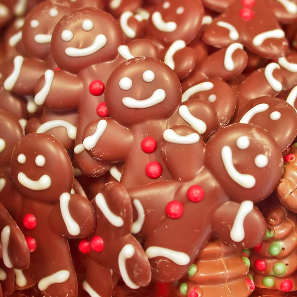 Figuras de chocolate close-up — Fotografia de Stock