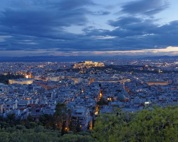 Partenone, Acropoli e paesaggio urbano di Atene, Grecia — Foto Stock