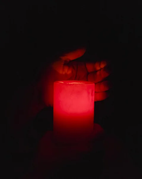 Hands holding candle — Stock Photo, Image