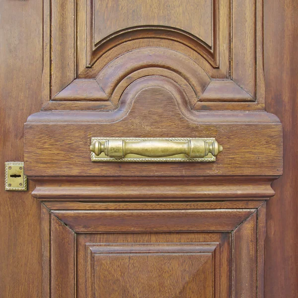 Natural walnut wood door — Stock Photo, Image