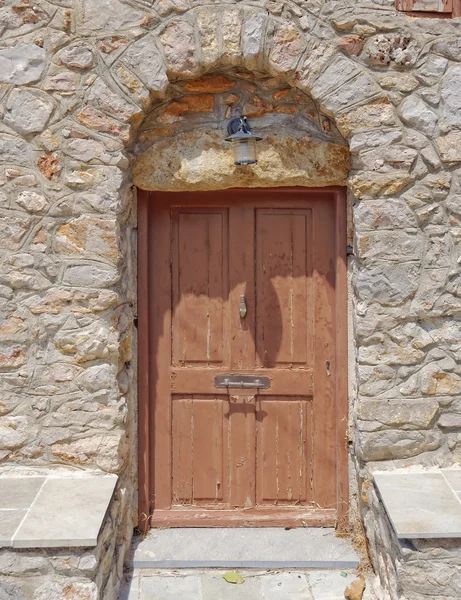 Medieval house facade, Chios island — Stock Photo, Image