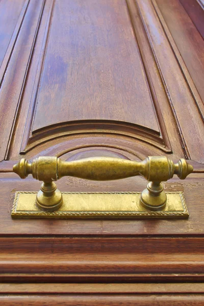 Drzwi z drewna orzech naturalny — Zdjęcie stockowe