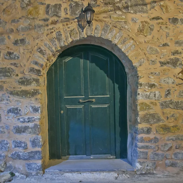 Gewölbte Tür, Nachtsicht, Insel Chios, Griechenland — Stockfoto