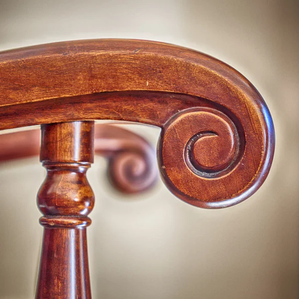 Ručně vyráběné pevné dřevěné křeslo detail — Stock fotografie