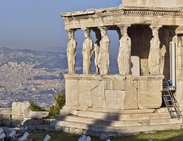 Caryatids estatuas antiguas, Atenas Grecia — Foto de Stock