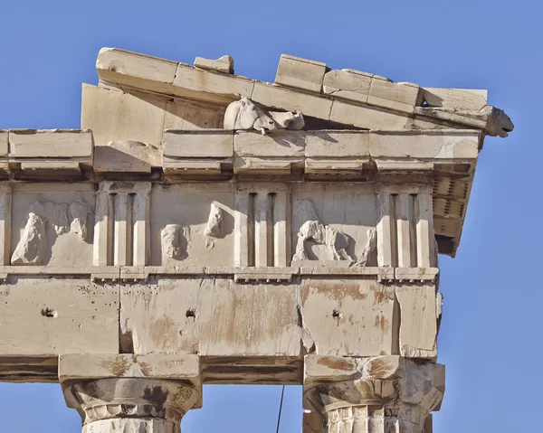 Atény Řecko, parthenon detail, koňské hlavy, — Stock fotografie