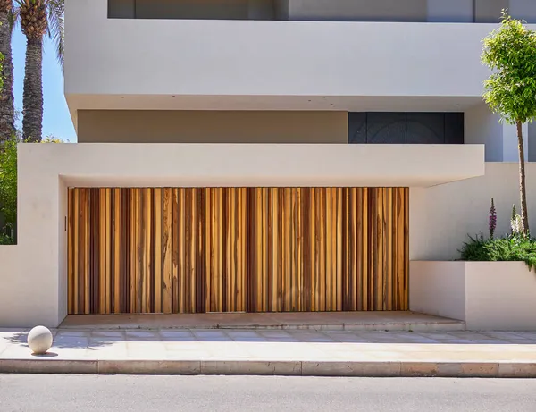 Puerta Entrada Casa Contemporánea Lujo Elegantes Suburbios Del Norte Atenas — Foto de Stock