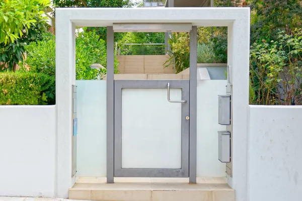 Contemporary House Entrance External Door Posh Northern Athens Suburbs Greece — Stock Photo, Image