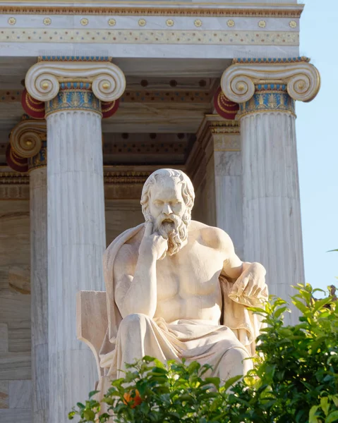 Sokrates Der Griechische Philosoph Vor Der Nationalen Akademie Von Athen — Stockfoto