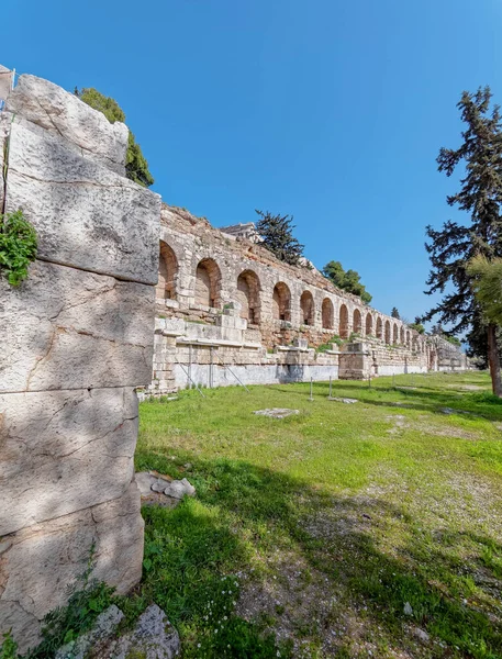 Athene Griekenland Herodium Oude Romeinse Theater Gebogen Voorgevel — Stockfoto