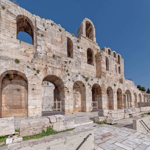 Athens Greece Herodium Ancient Roman Theater Arched Front Facade — Stock Photo, Image