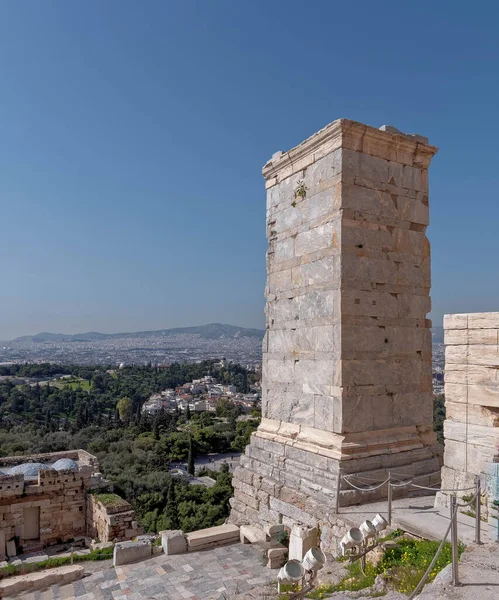 Aten Grekland Försvarstorn Vid Ingången Till Akropolis — Stockfoto