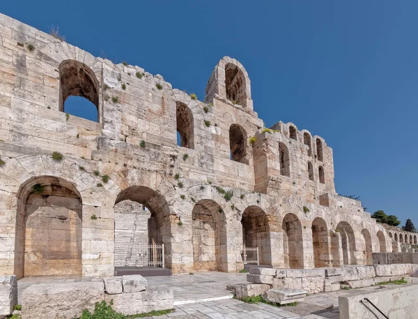 Athene Griekenland Herodium Oude Romeinse Theater Gebogen Voorgevel — Stockfoto