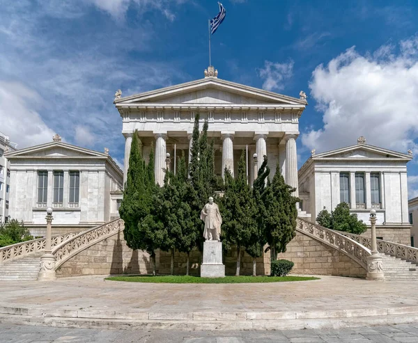 Atina Yunanistan Ulusal Kütüphanesinin Ana Cephesi — Stok fotoğraf