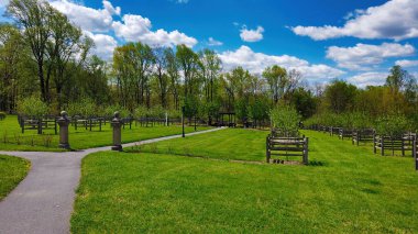 Güzelce açan ağaçlar, bitkiler ve eşsiz yapılar.