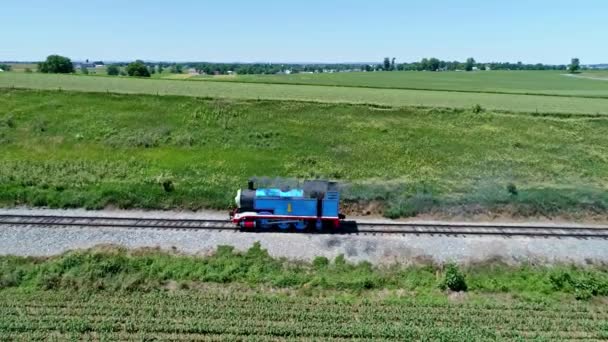 Ronks Pennsylvania Juni 2021 Antenn Syn Thomas Tank Engine Blåser — Stockvideo