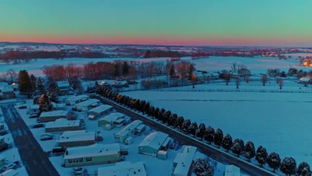 Erial View Countryside Farmlands Mobile Manufactured Modular Home Park Early — 비디오