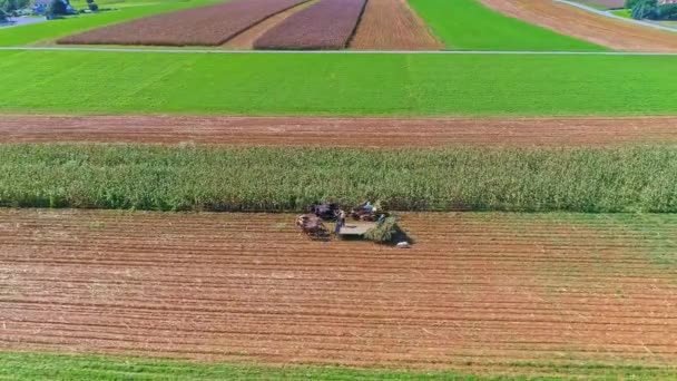 Una Veduta Aerea Dell America Rurale Delle Terre Agricole Amish — Video Stock