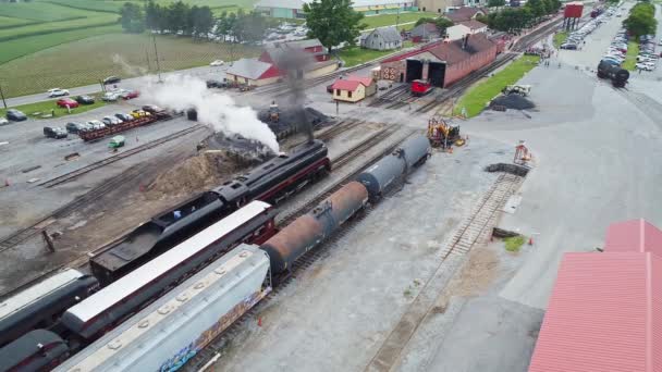 Ronks Pennsylvania Juli 2021 Luftaufnahme Eines Antiken Dampfzug Personenzuges Der — Stockvideo